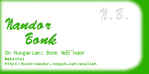 nandor bonk business card